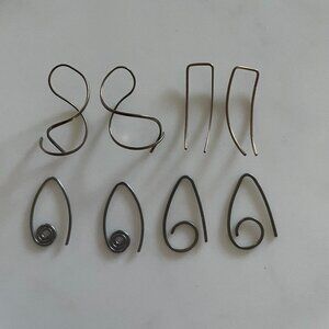 Niobium 18g earrings in silver and anodized brass 3/4" - 1"